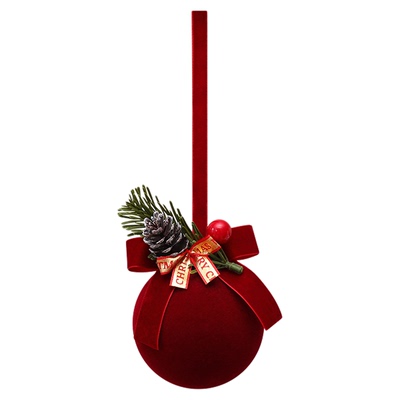 植绒圣诞铃铛挂件装饰节日摆件
