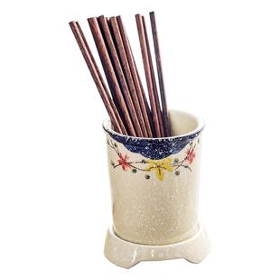 家用复古筷子筒陶瓷沥水筷架筷子勺子收纳盒台面筷子篓筷桶快子笼