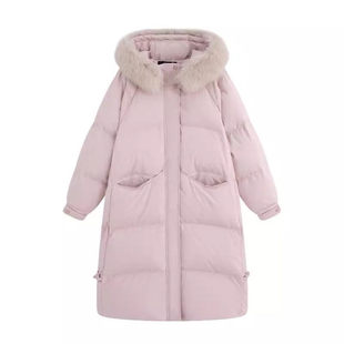 加肥大码羽绒服女长款200斤冬胖mm300孕妇宽松保暖过膝白鸭绒外套