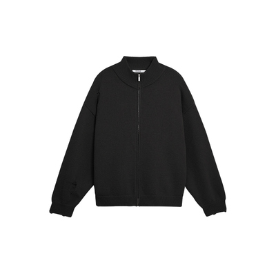 BODYDREAM BM不规则破洞开衫外套男宽松休闲立领毛衣复古针织衫潮