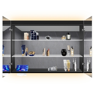 挂墙式卫生间铝合金镜柜单独带灯除雾浴室镜柜洗漱台收纳一体柜镜