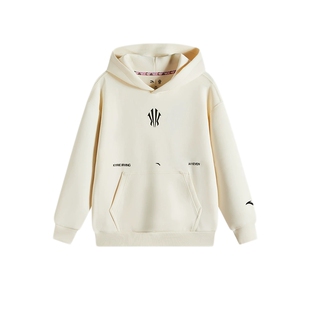 欧文系列安踏儿童卫衣男童秋装上衣连帽套头衫24秋冬款篮球运动衫