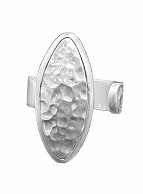 弘霞客女士足银原创锤纹戒指锤纹