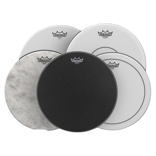 REMO 单层双层双油皮 喷砂 黑色 仿兽 弱音环 加强点 13寸军鼓皮