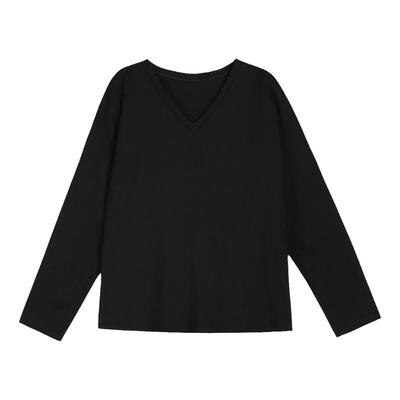 V领宽松T恤简约休闲百搭