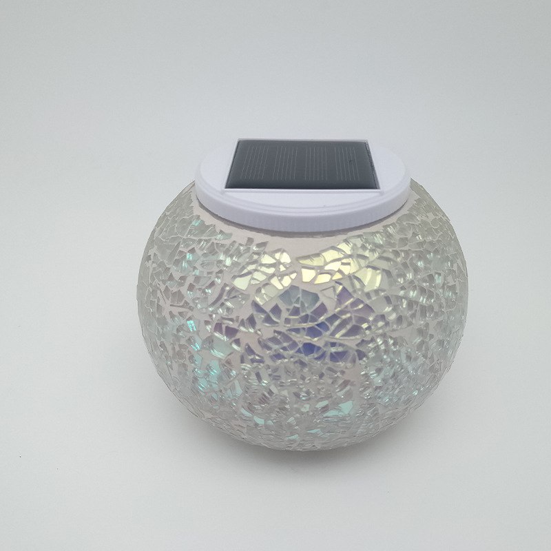 户外led太阳能玻璃瓶灯马赛克裂纹太阳能玻璃罐灯户外草坪装饰灯