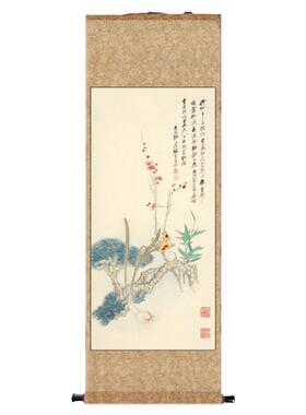颜伯龙春柳花鸟画丝绸字画