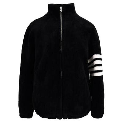 四条杠寸头设计款立领夹克皮草男