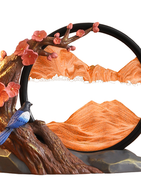 喜上梅梢流沙画摆件新中式高级感小众装饰品送新人闺蜜新婚礼物