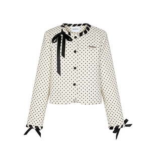 WhyBerry 25AW“小夜百合”千金风短款上衣波点韩系早秋外套/半裙