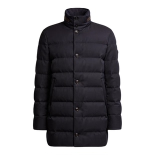 代购蒙口Vallonpierre羊毛中长款立领羽绒服鹅绒男款夹克外套