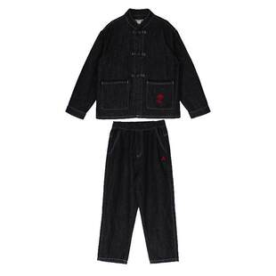 IVY HOUSE常春藤儿童装男女童2025春季新款 国风牛仔裤子中式外套