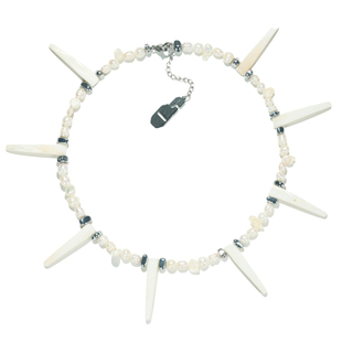 ON Brand【骨头收集者】海边夏天小众珍珠贝珠黑豹原创项链