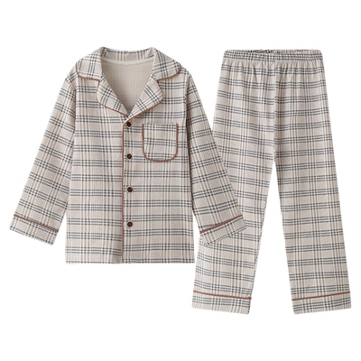 男童睡衣纯棉家居服翻领空调服