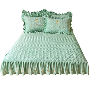 A类加厚婴儿绒床笠3单件带裙摆床罩防滑全包席梦思防尘保护套新款