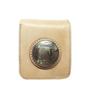 官方代理日本REDMOON红月PR-2000M-GM牛皮复古男士短款财布钱包