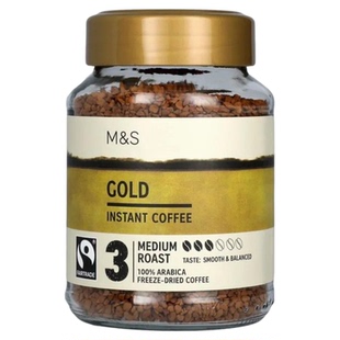 英国玛莎M&S马莎金装烘焙速溶黑咖啡3号4号冻干咖啡100g进口 包邮