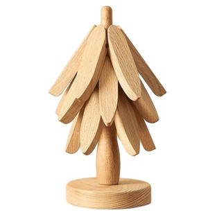 一棵树隔热垫圣诞树小型餐桌摆件创意楠竹隔热垫餐盘隔热餐垫菜盘