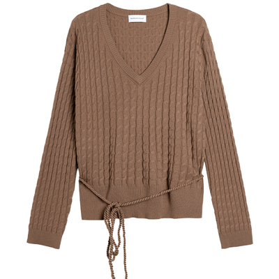 322WORKHOUSE羊毛针织系绳套头衫