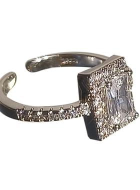 女锆石超闪方钻微镶戒指