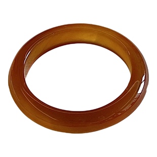 高冰超透!4MM天然马料白玉髓戒圈香槟金玛瑙戒指冰透粉玉石指环