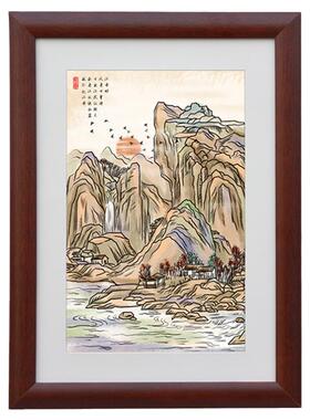 中式实木相框挂墙素描木质拼图框