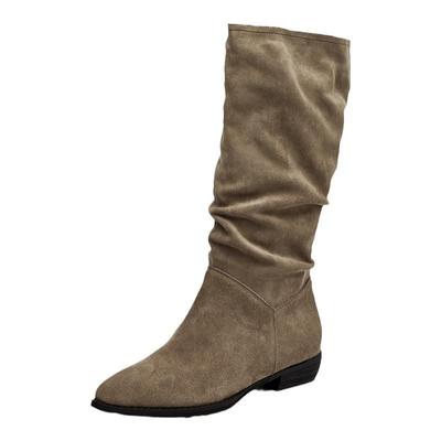 达芙妮堆堆靴尖头长靴西部牛仔靴