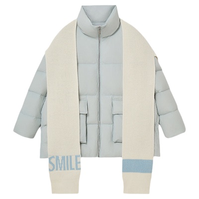 【轻羽系列】HPLY荷比俪2025冬新款可拆披肩立领中长款鹅绒羽绒服