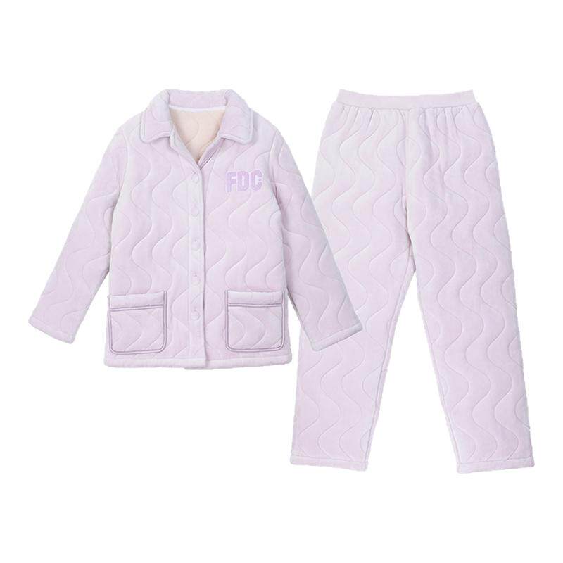 同款家居服套装厚款涤纶芬狄诗女