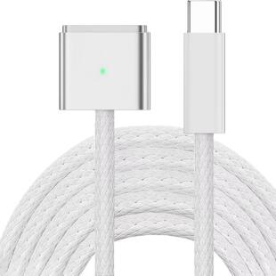适用苹果macbook充电线USB-C转MagSafe3磁吸air笔记本通用充电器