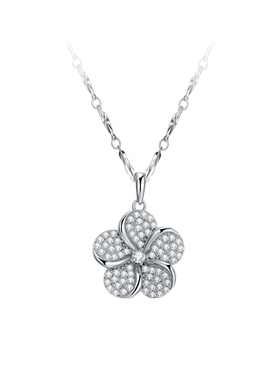 伊泰莲娜项链月见花链925银花朵