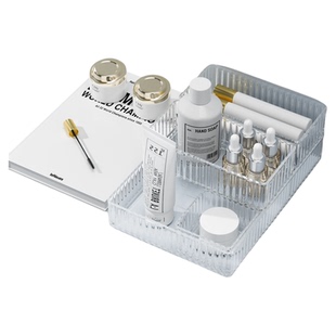 化妆品收纳盒加厚梳妆台护肤品架子置物架桌面高级感透明口红盒