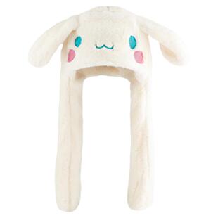 玉桂狗帽子女冬毛茸茸可爱卡通头套一捏耳朵会动毛绒帽保暖护耳帽