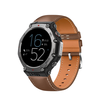 适用跃我Amazfit华米T-Rex3表带皮质GTR4Pro腕带手表Balance2男士GTR4高级PopPro米动青春版1S运动BIP5通用