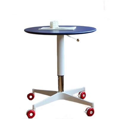 糖果色可升降移动实木圆桌