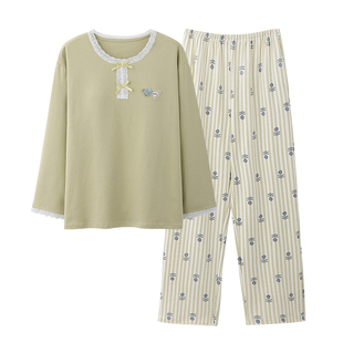 芬腾可安睡衣女款2026新款冬高级感纯棉女士长袖艳丽家居服春秋季