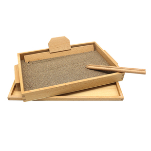 蒙氏日常生活教具刮沙盒刮沙板 沙盘盒沙画游戏儿童益智教育木制