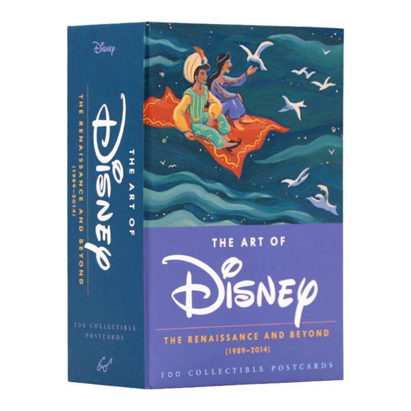 迪士尼26年经典动画明信片100张礼盒装 英文原版The Art of Disney The Renaissance and Beyond (1989 - 2014) 艺术风格文创周边