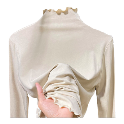 温娴长袖内搭木耳边打底衫