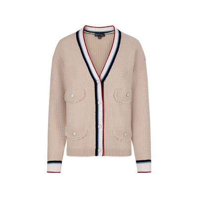 MARYLING彩条撞色羊毛针织开衫