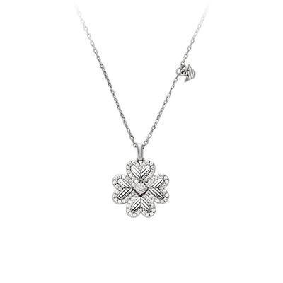 【自营】曾舜晞同款Armani阿玛尼幸运芯银色四叶草项链轻奢送女生