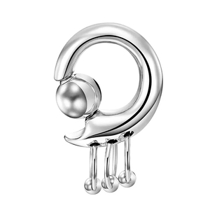 欧美时尚个性  朋克风格  弹簧卡球带3环不锈钢 耳环耳扩穿刺饰品