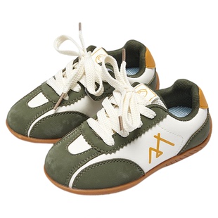 MQD男童女童鞋子2026春季新款舒适透气百搭魔术贴软底板鞋德训鞋