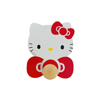 卡通猫咪木质挂钩创意无痕粘钩强力免打孔浴室儿童房装饰挂钩厨房