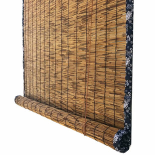 芦苇帘子包边包布遮阳草帘竹帘窗帘卷帘隔断帘墙面装饰复古草席帘