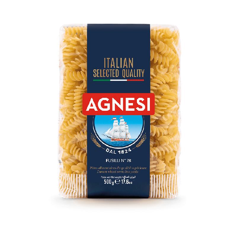 Agnesi/安尼斯78号螺旋形意大利面儿童早餐意面通心粉低脂拌面