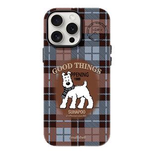 适用苹果13手机壳iphone16pro新款15格子围巾小狗14超薄12防摔菲林11小众高级感plus磨砂13女款16promax外壳x