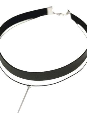 韩系黑色丝绒双层原宿choker项圈
