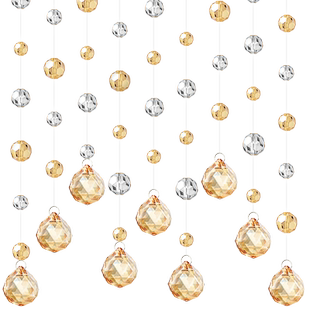 水晶隔断帘家用过道玄关挂帘挡风厨房门帘挂饰轻奢免打孔帘子