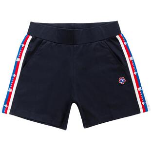 三枝梅花牌运动短裤女款夏季薄款透气国潮撞色情侣跑步三分裤纯棉